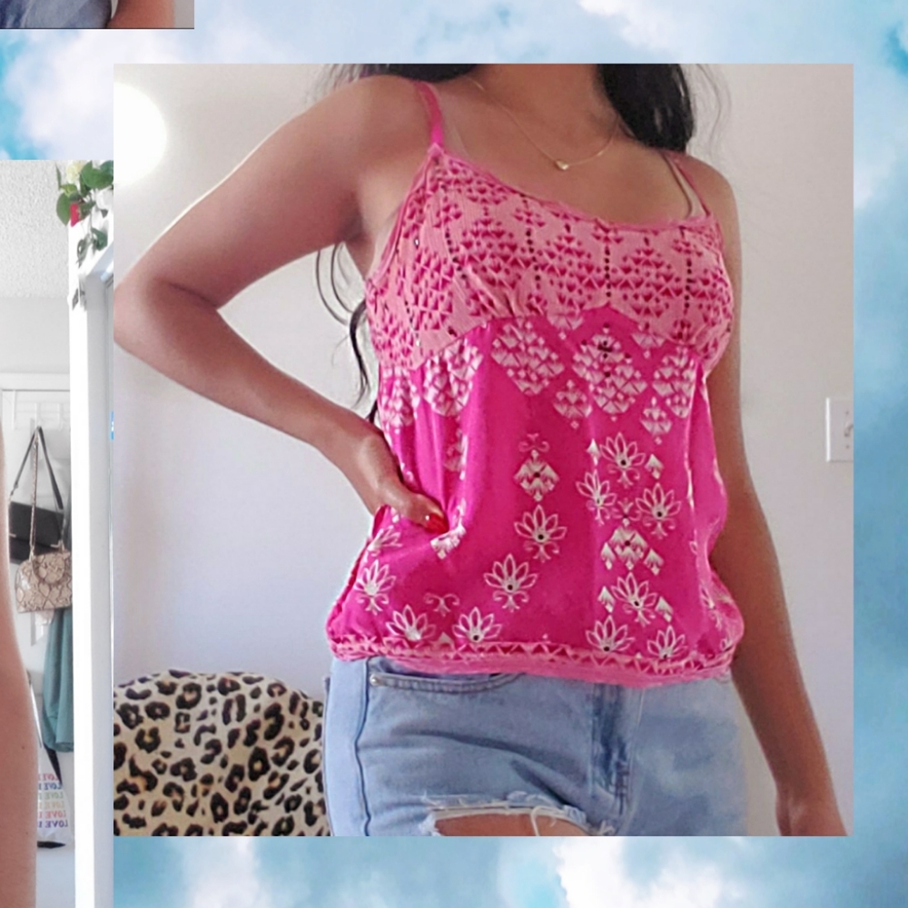 Pink spaghetti strap top